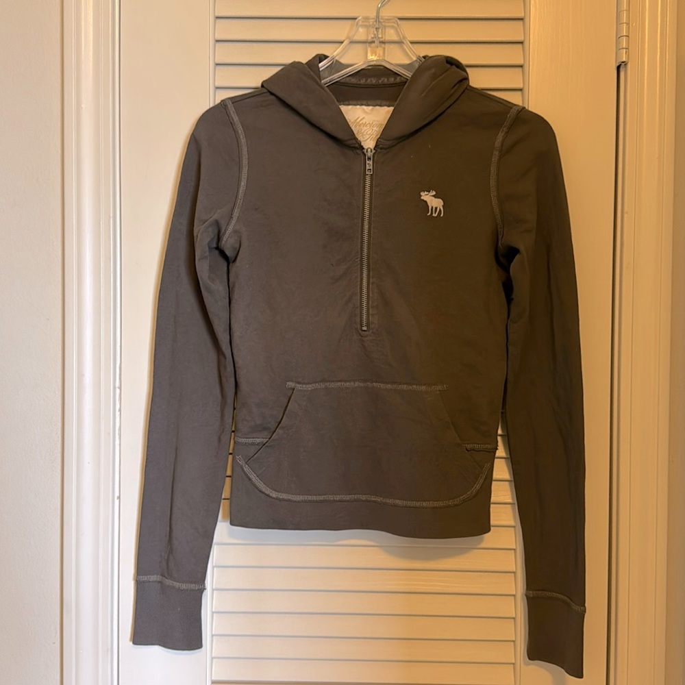 Abercrombie & Fitch Thin Half Zip Hooded w/ Front Pocket (S)